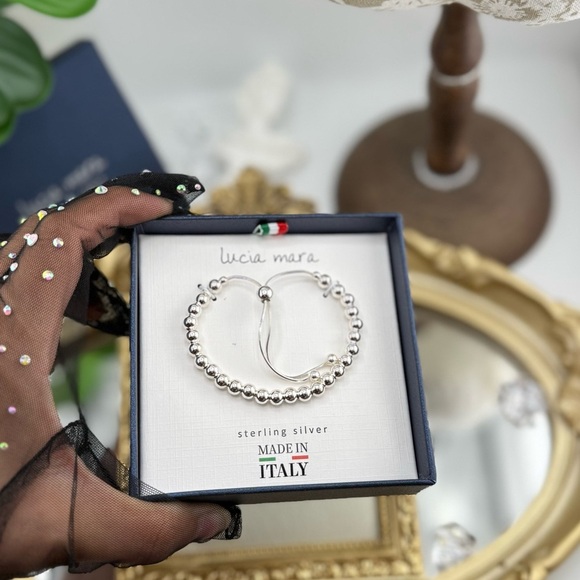 Lucia Mara Sterling Silver Beaded Bracelet – Made in Italy - Picture 6 of 7